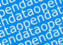 Mozaïek van de term 'open data'.